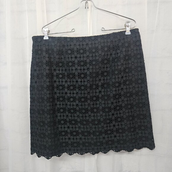 J. Crew Skirt Black Floral Crochet Eyelet Coquette Fairy Mini 12 - Picture 5 of 10
